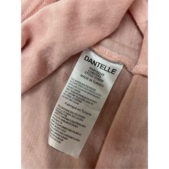 Dantelle Pink Feather V-Neck Blouse Size Large - Picture 5 of 7